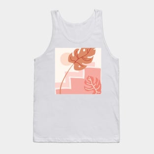 Monstera meets sun #minimalism #digitalart Tank Top